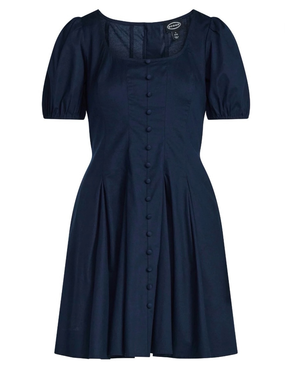 NWT Women’s Button Front Mini Dress with Puff Sleeves Size XL